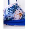 image:imageMakeMeChic Womens 2 Piece Bikini Set Tropical Print Wrap Push Up Spaghetti Strap Tie Side Bathing SuitRoyal Blue