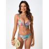 image:imageMakeMeChic Womens Boho Bikini Sets Paisley Print Ruched Cut Out Tie Front Swimsuit Bathing Suits BeachwearMulticolor