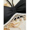 image:imageMakeMeChic Womens Halter Bikini Top Tie Backless Drawstring String Bathing Suit TopsBlack