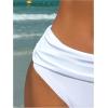 image:imageMakeMeChic Womens Ruched Bikini Bottoms Mid Waisted Full Coverage Swimsuit BottomWhite