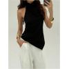 image:imageMakeMeChic Womens Asymmetrical Halter Tops Y2k Open Back Going Out TopsBlack
