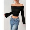 image:imageMakeMeChic Womens Cheetah Print Tops Y2K Off The Shoulder Long Sleeve Fall Going Out Tops Mesh Crop Cowgirl OutitsBlack B