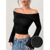 image:imageMakeMeChic Womens Cheetah Print Tops Y2K Off The Shoulder Long Sleeve Fall Going Out Tops Mesh Crop Cowgirl OutitsBlack B