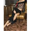 image:imageMakeMeChic Womens Cheetah Print Tops Y2K Off The Shoulder Long Sleeve Fall Going Out Tops Mesh Crop Cowgirl OutitsLace