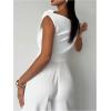 image:imageMakeMeChic Womens Dressy Wrap Tops Off The Shoulder Tops Summer Asymmetrical TopsWhite