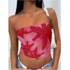 image:imageMakeMeChic Womens Floral Summer Tops Strapless Tube Crop Tops Backless Bandeau TopMulticolor C