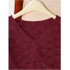 image:imageMakeMeChic Womens Lace Sheer Tops Y2k T Shirt Short Sleeve Going Out Crop TopsBurgundy