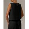 image:imageMakeMeChic Womens Linen Shirts Dressy Tops Summer Crop Tank Tops Sleeveless Blouse Work ShirtsBlack a