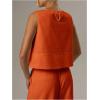 image:imageMakeMeChic Womens Linen Shirts Dressy Tops Summer Crop Tank Tops Sleeveless Blouse Work ShirtsOrange