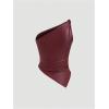 image:imageMakeMeChic Womens One Shoulder Tops Y2k Asymmetrical Sleeveless Summer Going Out Tank TopBurgundy
