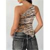 image:imageMakeMeChic Womens One Shoulder Tops Y2k Asymmetrical Sleeveless Summer Going Out Tank TopCoffee Brown