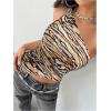 image:imageMakeMeChic Womens One Shoulder Tops Y2k Asymmetrical Sleeveless Summer Going Out Tank TopCoffee Brown