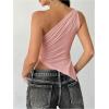 image:imageMakeMeChic Womens One Shoulder Tops Y2k Asymmetrical Sleeveless Summer Going Out Tank TopCoral Pink