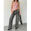 image:imageMakeMeChic Womens One Shoulder Tops Y2k Asymmetrical Sleeveless Summer Going Out Tank TopCoral Pink