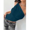 image:imageMakeMeChic Womens One Shoulder Tops Y2k Asymmetrical Sleeveless Summer Going Out Tank TopDusty Blue