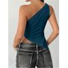 image:imageMakeMeChic Womens One Shoulder Tops Y2k Asymmetrical Sleeveless Summer Going Out Tank TopDusty Blue