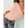 image:imageMakeMeChic Womens One Shoulder Tops Y2k Asymmetrical Sleeveless Summer Going Out Tank TopPink