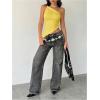 image:imageMakeMeChic Womens One Shoulder Tops Y2k Asymmetrical Sleeveless Summer Going Out Tank TopYellow a