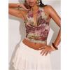 image:imageMakeMeChic Womens Sexy Y2k Cowl Neck Halter Tops Summer Vacation Backless Crop Going Out TopsMulticolor