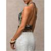 image:imageMakeMeChic Womens Sexy Y2k Cowl Neck Halter Tops Summer Vacation Backless Crop Going Out TopsOlive Green