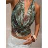 image:imageMakeMeChic Womens Sexy Y2k Cowl Neck Halter Tops Summer Vacation Backless Crop Going Out TopsOlive Green