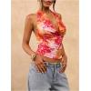 image:imageMakeMeChic Womens Sexy Y2k Cowl Neck Halter Tops Summer Vacation Backless Crop Going Out TopsRed