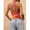 image:imageMakeMeChic Womens Sexy Y2k Cowl Neck Halter Tops Summer Vacation Backless Crop Going Out TopsRed