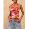 image:imageMakeMeChic Womens Sexy Y2k Cowl Neck Halter Tops Summer Vacation Backless Crop Going Out TopsRed