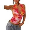 image:imageMakeMeChic Womens Sexy Y2k Cowl Neck Halter Tops Summer Vacation Backless Crop Going Out TopsRed