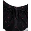 image:imageMAKEMECHIC Womens Pajama Bottoms Floral Print Plaid Tie Front PJ Shorts Slit Hem Cherry Summer Lounge ShortsBlack