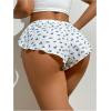image:imageMAKEMECHIC Womens Pajama Bottoms Floral Print Plaid Tie Front PJ Shorts Slit Hem Cherry Summer Lounge ShortsBlue and White