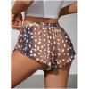 image:imageMAKEMECHIC Womens Pajama Bottoms Floral Print Plaid Tie Front PJ Shorts Slit Hem Cherry Summer Lounge ShortsBrown Polka Dots