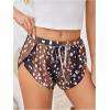 image:imageMAKEMECHIC Womens Pajama Bottoms Floral Print Plaid Tie Front PJ Shorts Slit Hem Cherry Summer Lounge ShortsBrown Polka Dots