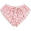 image:imageMAKEMECHIC Womens Pajama Bottoms Floral Print Plaid Tie Front PJ Shorts Slit Hem Cherry Summer Lounge ShortsMulticolor D