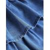 image:imageMakeMeChic Girls Bow Denim Skirt Ruffle Tiered Elastic Waist A Line Cute Mini SkirtsDark Bluea