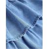 image:imageMakeMeChic Girls Bow Denim Skirt Ruffle Tiered Elastic Waist A Line Cute Mini SkirtsLight Blue