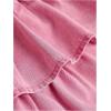 image:imageMakeMeChic Girls Bow Denim Skirt Ruffle Tiered Elastic Waist A Line Cute Mini SkirtsLight Pink