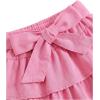 image:imageMakeMeChic Girls Bow Denim Skirt Ruffle Tiered Elastic Waist A Line Cute Mini SkirtsLight Pink