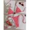 image:imageMAKEMECHIC Womens Plaid Cherry Bikini Set Thong High Cut Swimsuit Halter Bikinis Bathing Suit SwimwearRed