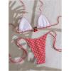 image:imageMAKEMECHIC Womens Plaid Cherry Bikini Set Thong High Cut Swimsuit Halter Bikinis Bathing Suit SwimwearRed