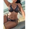 image:imageMAKEMECHIC Womens Summer Plus Size 2 Piece Bikini Set Beach Floral Print Halter Cheeky Bathing SuitsBrown