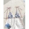 image:imageMAKEMECHIC Womens Triangle Bikini Top Fish Tie Shoulder Bathing Suit Tops SwimwearBlue