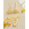 image:imageMakeMeChic Womens 2 Piece Bikini Set Floral Underwire Spaghetti Strap Smocked Bathing SuitYellow