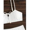 image:imageMakeMeChic Womens 2 Piece Bikini Set Lace Square Neck Spaghetti Strap Ruffle Bathing Suit SwimsuitWhite Solid