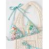 image:imageMakeMeChic Womens 2 Piece Bikini Set Paisley Halter Tie Back String Thong Bathing SuitMint Green