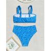image:imageMakeMeChic Womens 2 Piece Bikini Set Square Neck High Waisted Swimsuits Bathing SuitBlue