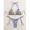 image:imageMakeMeChic Womens 2 Piece Bikini Sets Graphic Print Tie Back Halter Swimsuit Bathing SuitMulticolor