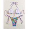 image:imageMakeMeChic Womens 2 Piece Bikini Sets Graphic Print Tie Back Halter Swimsuit Bathing SuitMulticolor