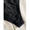 image:imageMakeMeChic Womens 2 Piece Bikini Sets Grommet Eyelet V Neck Sleeveless Backless SwimsuitBlack