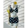 image:imageMakeMeChic Womens 2 Piece Polka Dots Bikini Set Summer Twist Front Swim Shorts Bathing SuitBlack and White